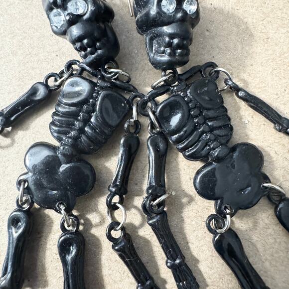 Skeleton Halloween Earrings Pierced - Picture 6 of 9